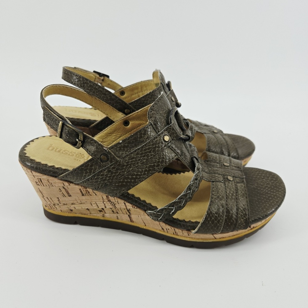 Bussola Women's Marseille Wedge Cork Sandals Brown 38 , US 7-‎ 7.5